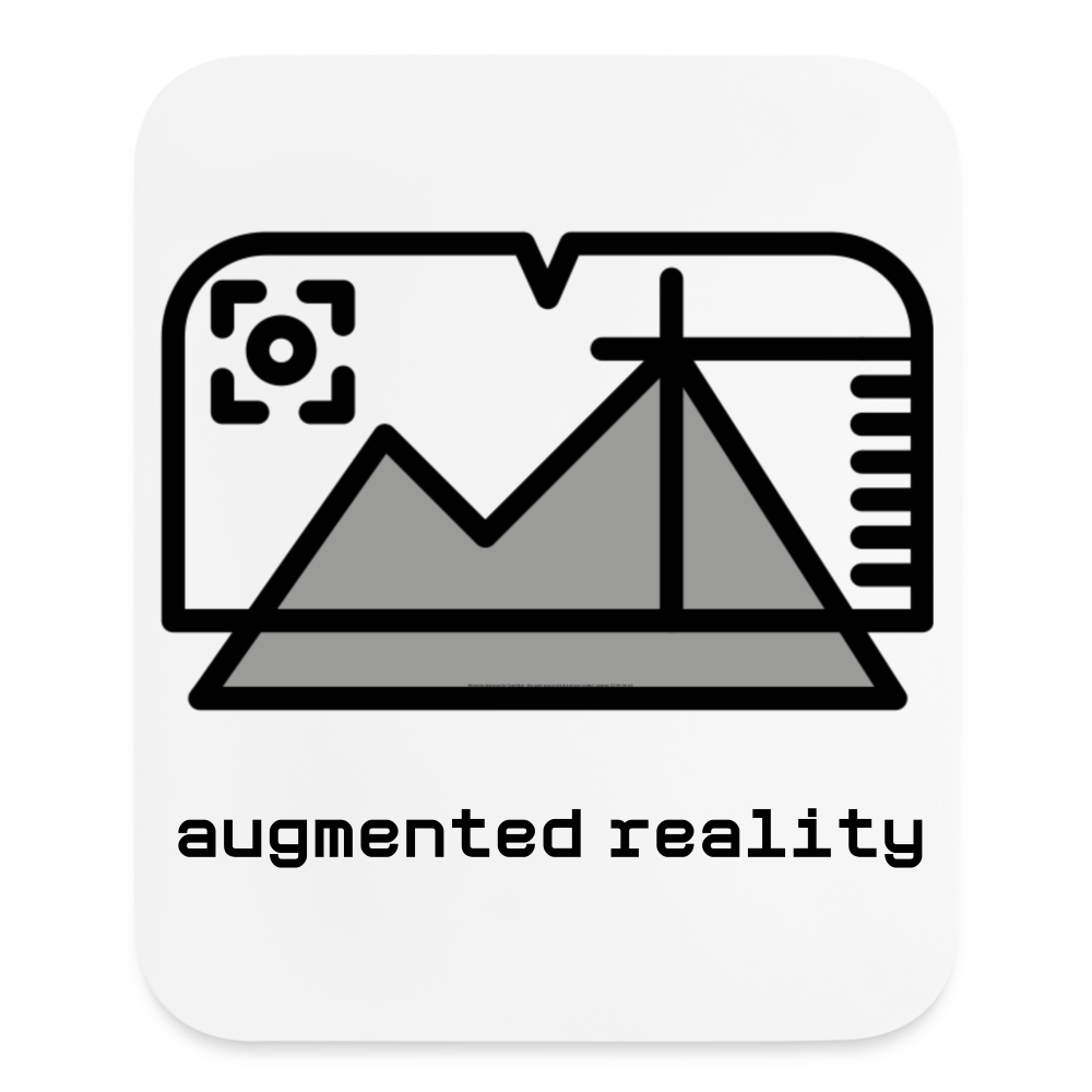 Customizable Augmented Reality Moji + "Augmented Reality" Text Mouse Pad Vertical - Emoji.Express - white
