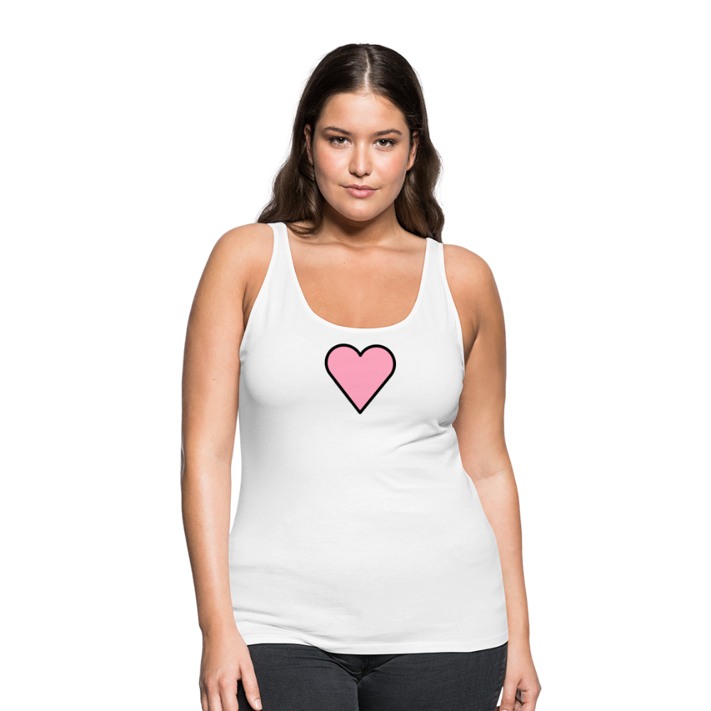 Customizable Pink Heart Women’s Cut Premium Tank Top - Emoji.Express - white