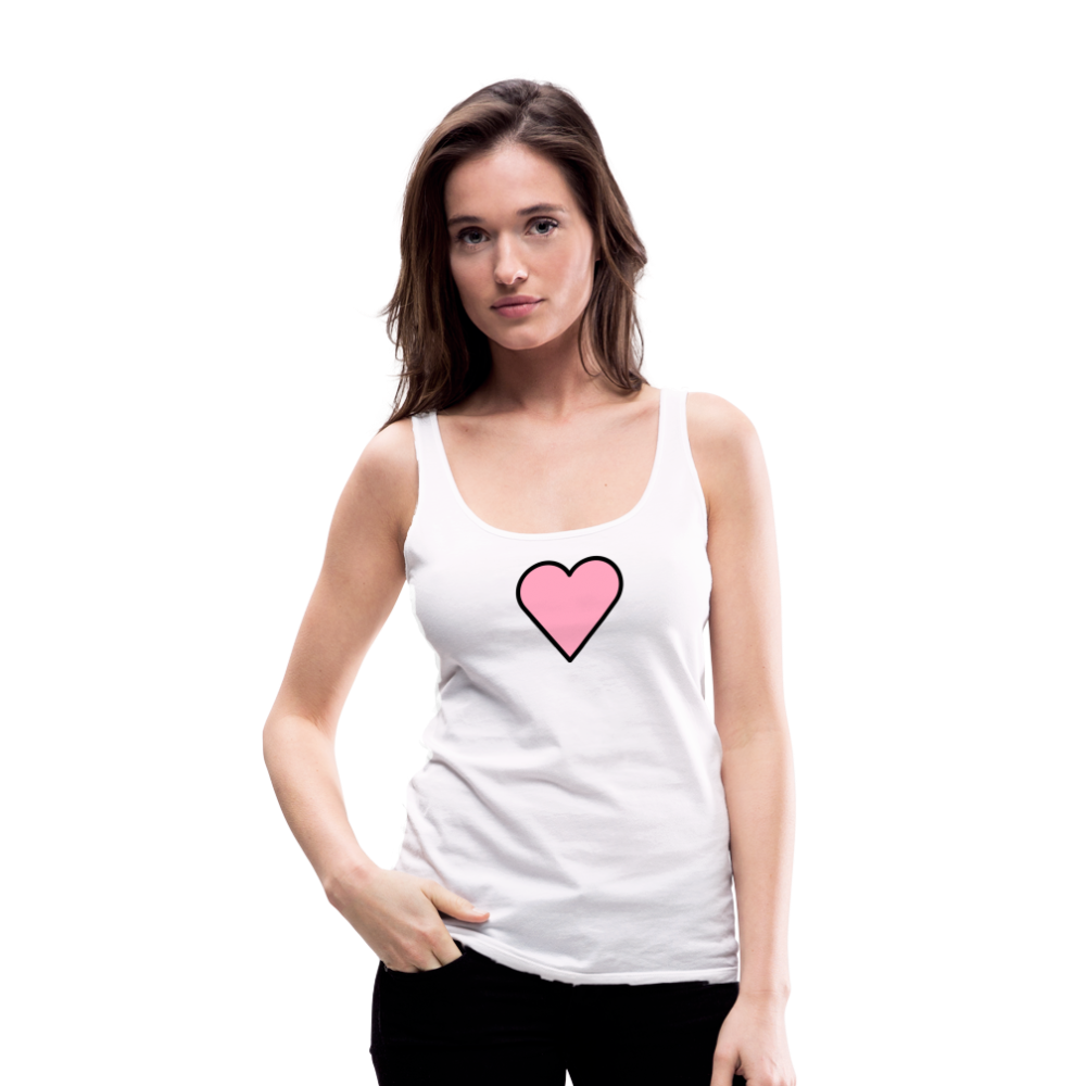Customizable Pink Heart Women’s Cut Premium Tank Top - Emoji.Express - white
