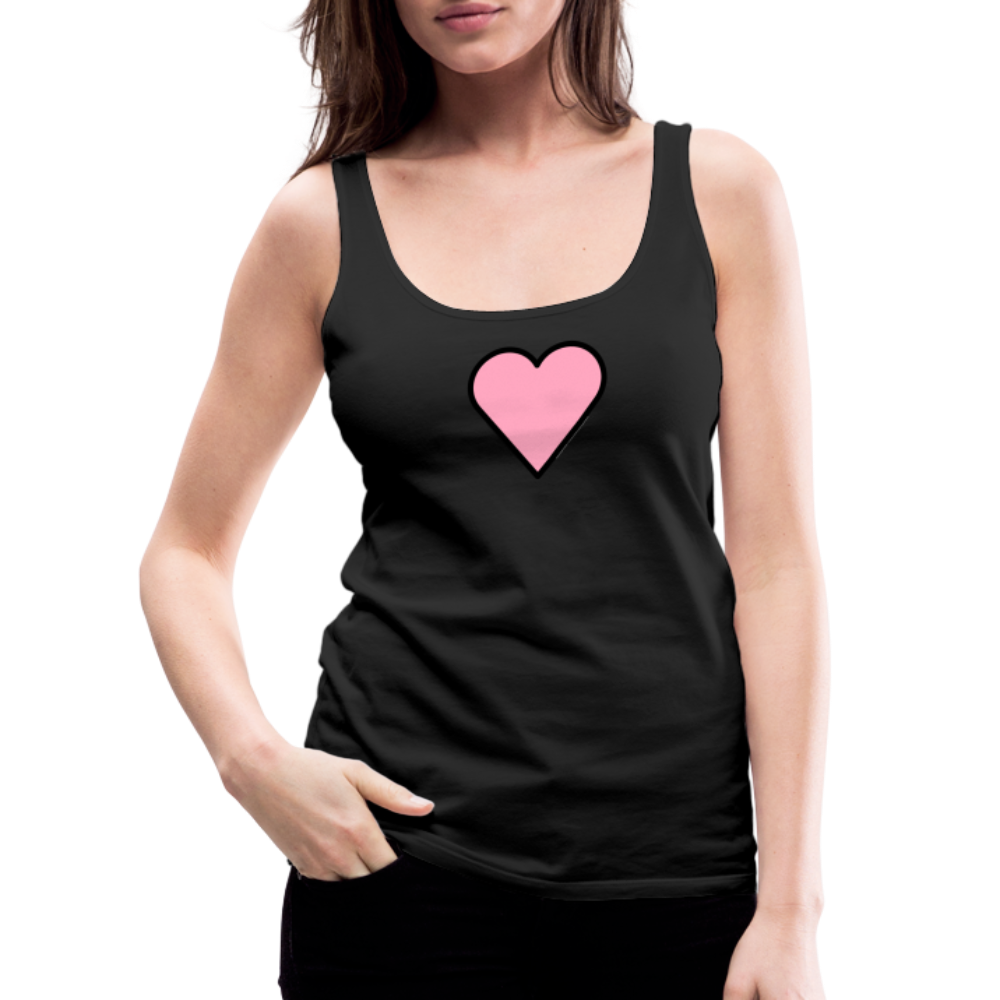 Customizable Pink Heart Women’s Cut Premium Tank Top - Emoji.Express - black