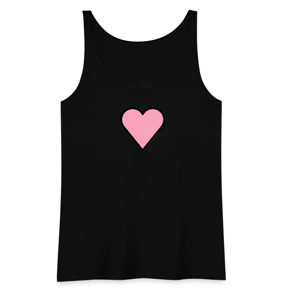 Customizable Pink Heart Women’s Cut Premium Tank Top - Emoji.Express - black
