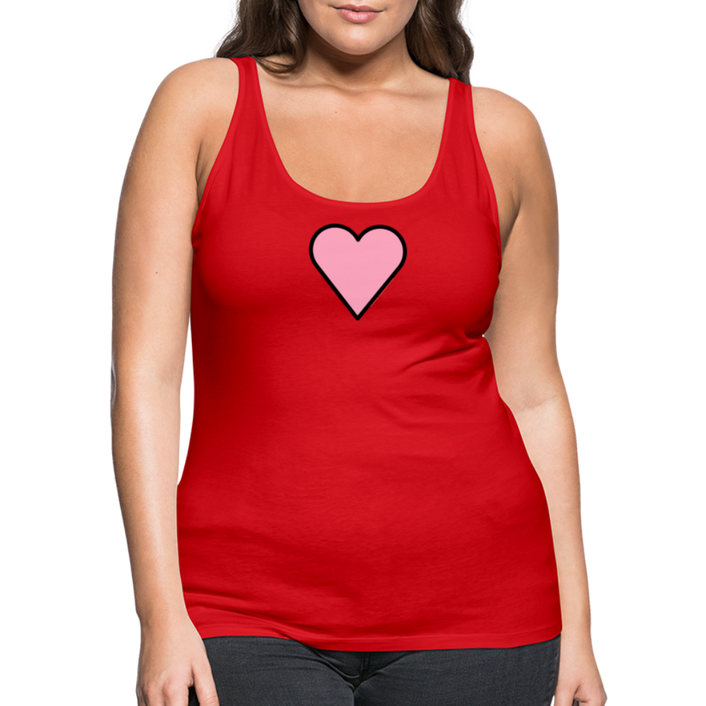 Customizable Pink Heart Women’s Cut Premium Tank Top - Emoji.Express - red