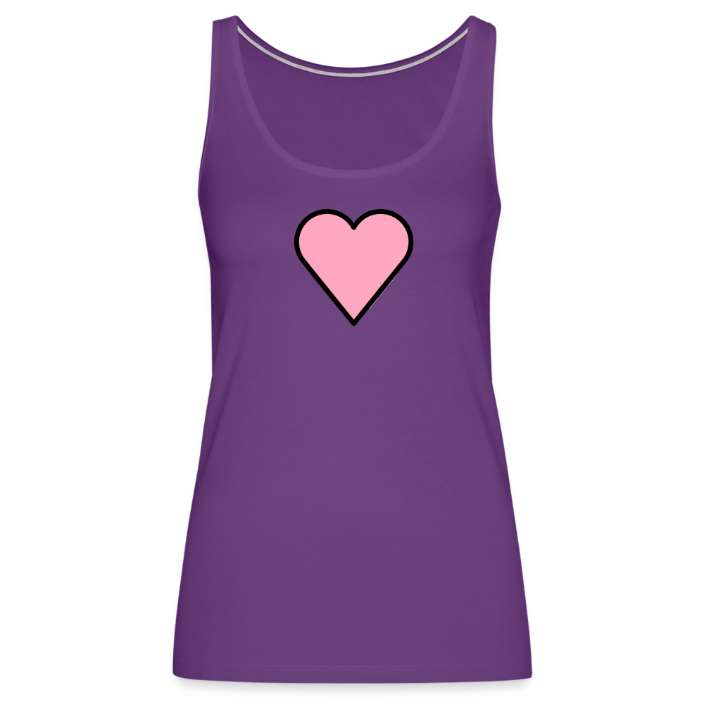 Customizable Pink Heart Women’s Cut Premium Tank Top - Emoji.Express - purple
