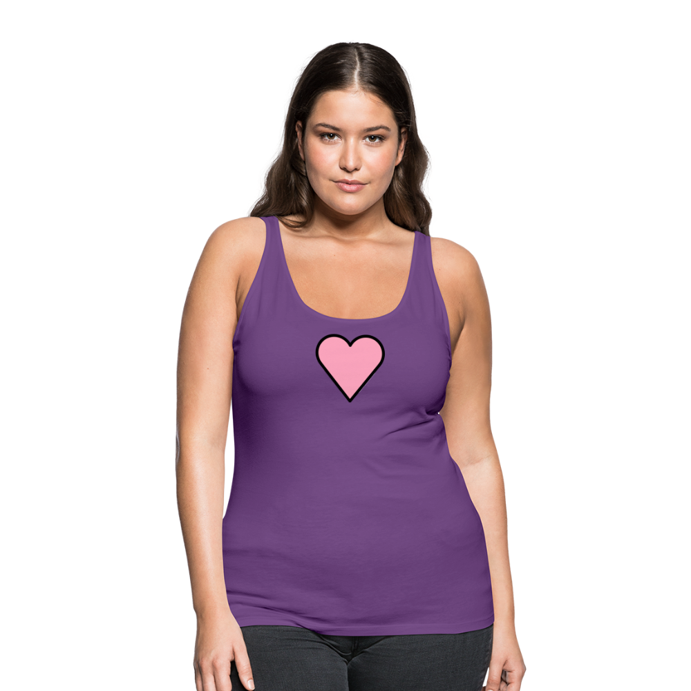 Customizable Pink Heart Women’s Cut Premium Tank Top - Emoji.Express - purple