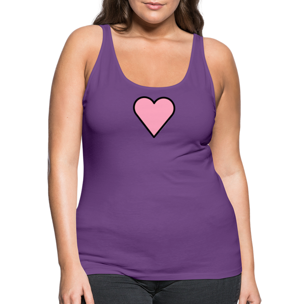 Customizable Pink Heart Women’s Cut Premium Tank Top - Emoji.Express - purple