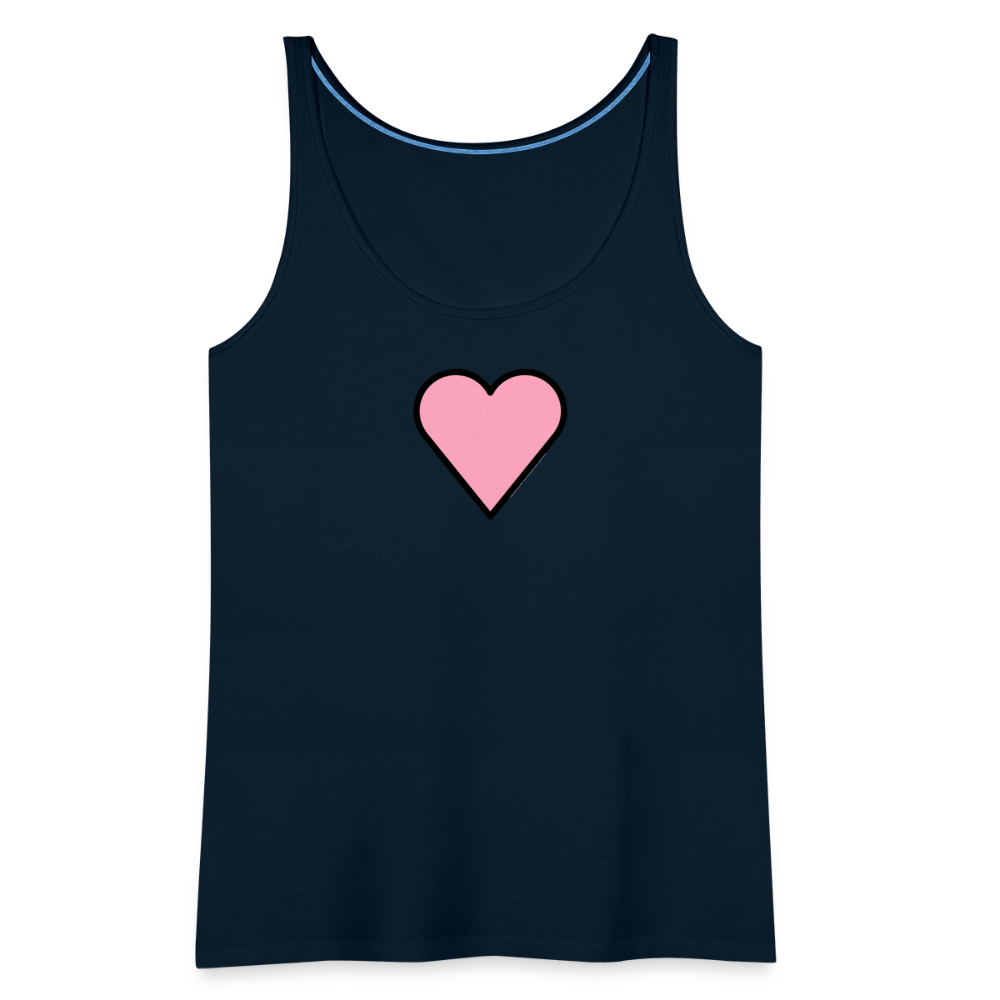 Customizable Pink Heart Women’s Cut Premium Tank Top - Emoji.Express - deep navy