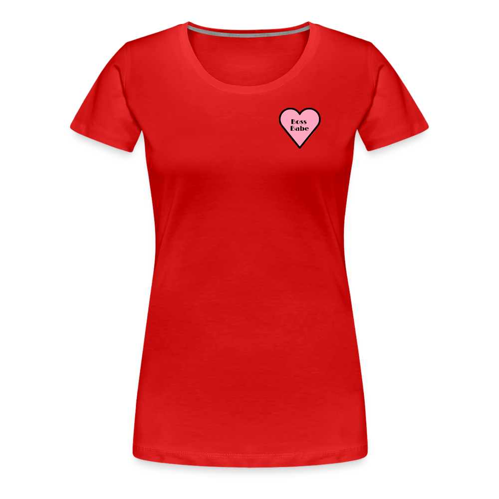 Boss Babe Pink Heart Moji Women’s Premium T-Shirt - Emoji.Express - red