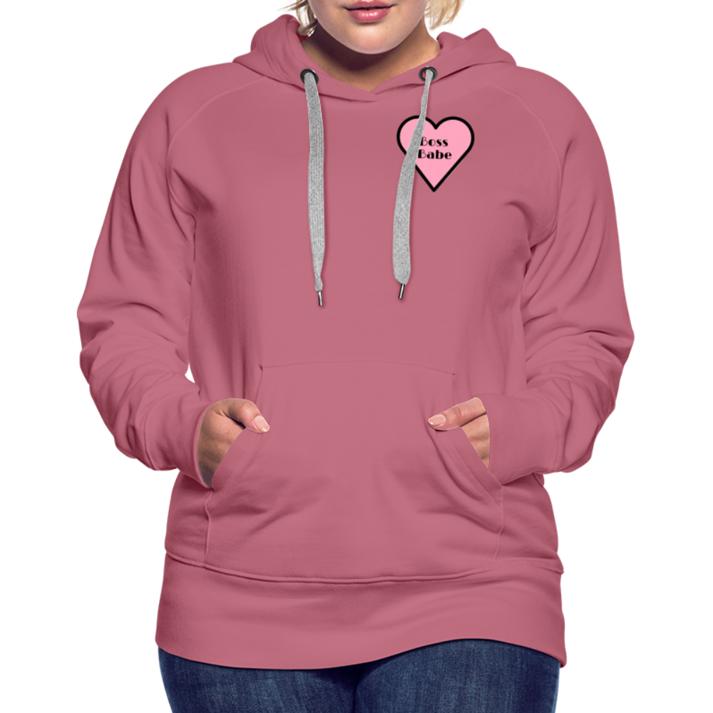 Customizable Boss Babe Pink Heart Moji Women’s Premium Hoodie - Emoji.Express - mauve