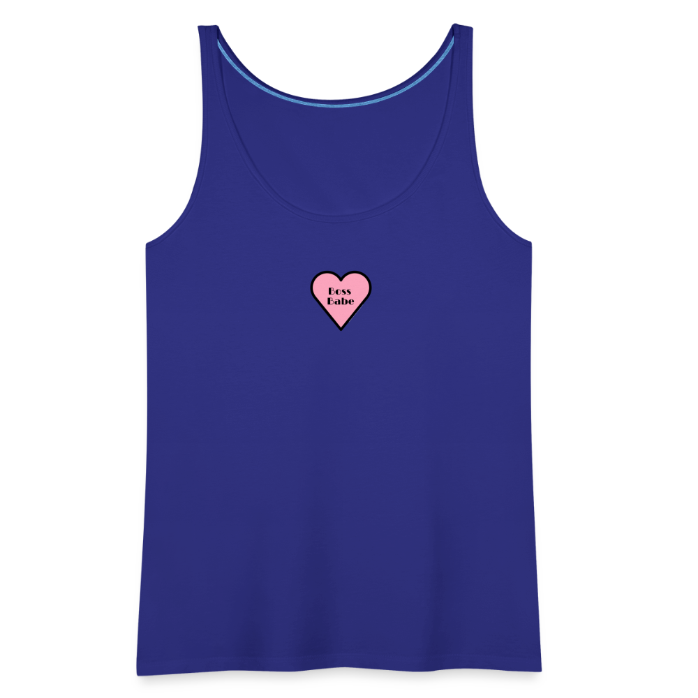 Customizable Boss Babe Pink Heart Moji Women’s Premium Tank Top - Emoji.Express - royal blue
