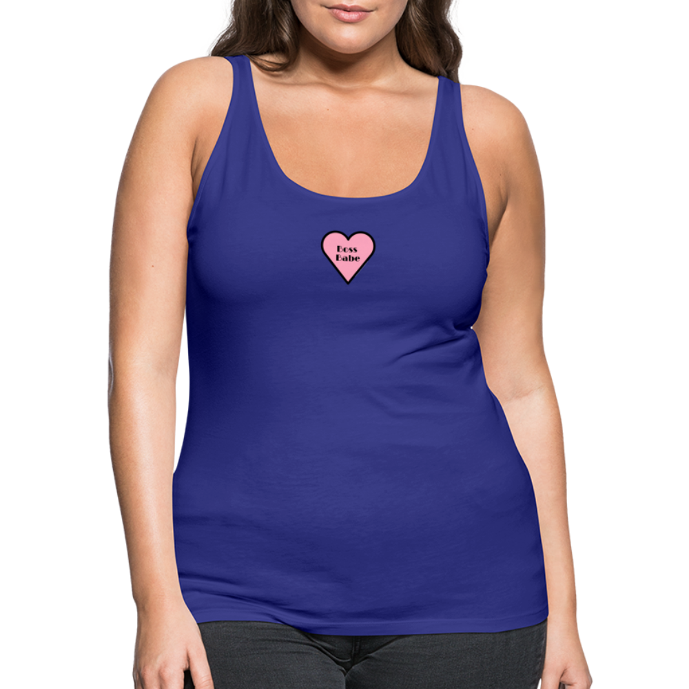 Customizable Boss Babe Pink Heart Moji Women’s Premium Tank Top - Emoji.Express - royal blue