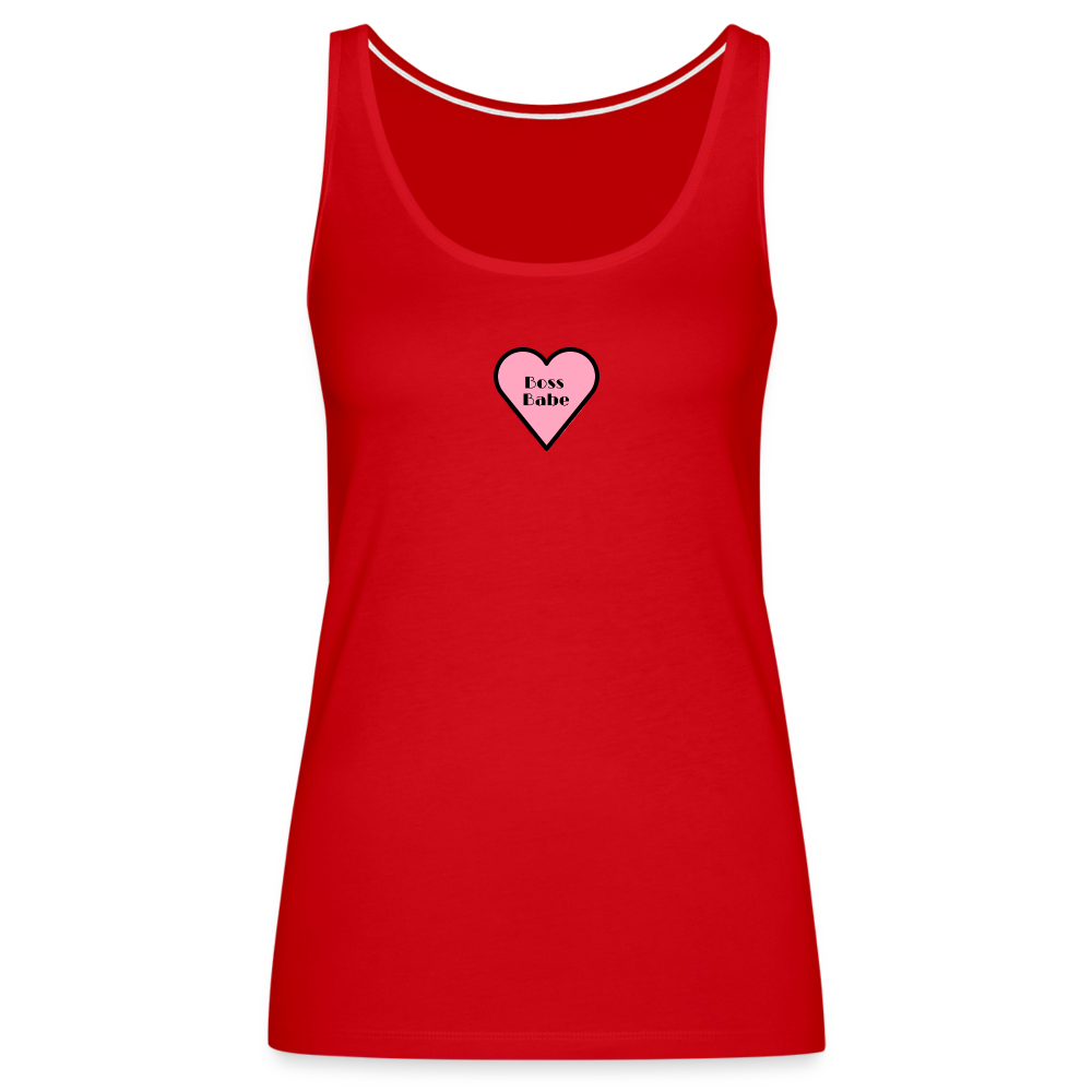 Customizable Boss Babe Pink Heart Moji Women’s Premium Tank Top - Emoji.Express - red