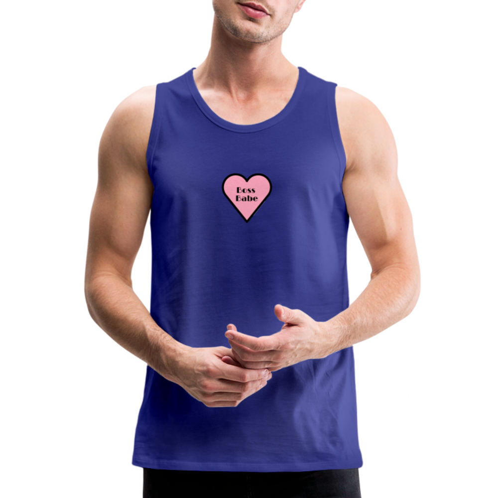 Customizable Boss Babe Pink Heart Moji Men’s Premium Tank Top - Emoji.Express - royal blue
