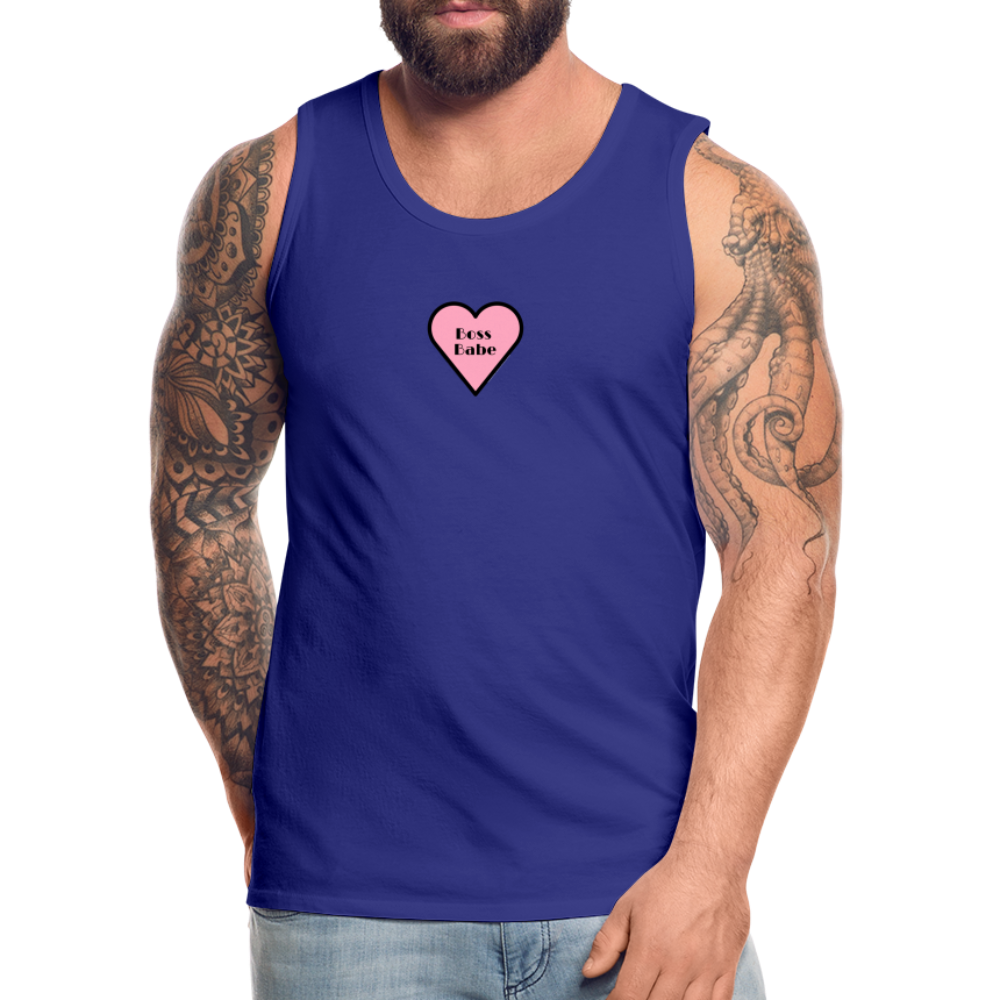 Customizable Boss Babe Pink Heart Moji Men’s Premium Tank Top - Emoji.Express - royal blue