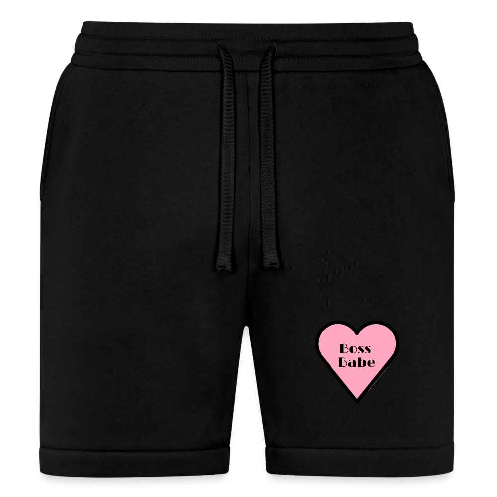 Customizable Emoji Expression: Boss Babe Pink Heart Moji Bella + Canvas Unisex Short - Emoij.Express - black
