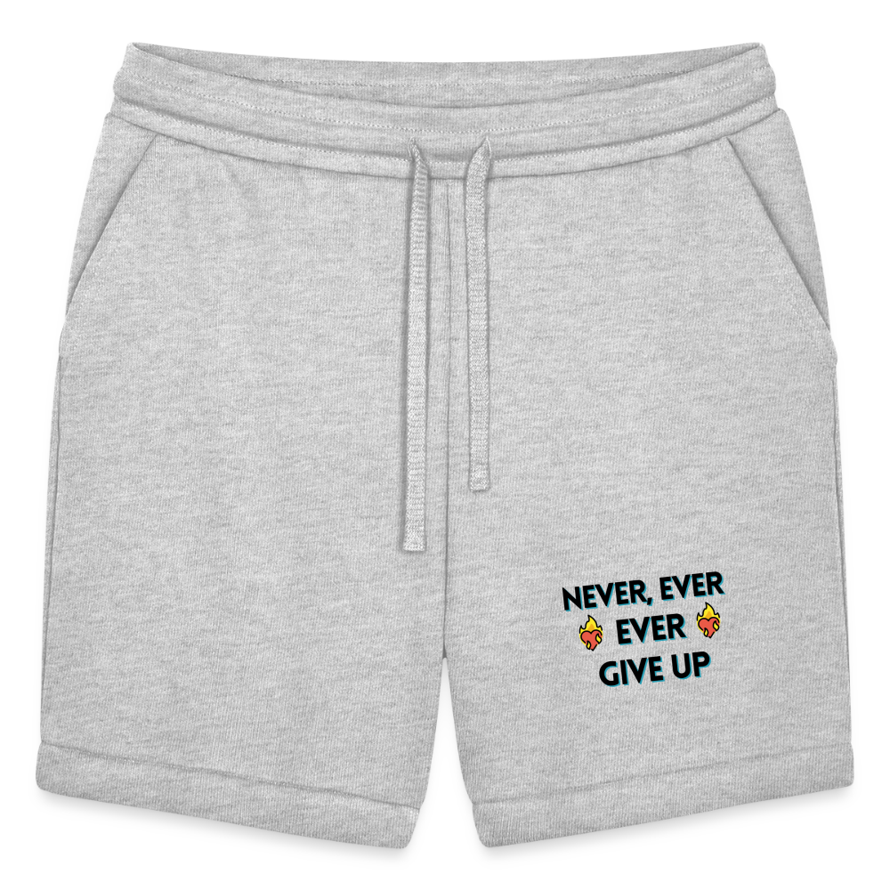 Customizable Emoji Expression: Never, Ever Ever Give Up Heart on Fire Moji Bella + Canvas Unisex Short - Emoij.Express - heather gray