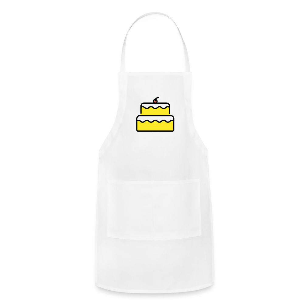 Customizable Birthday Cake Moji Adjustable Apron - Emoji.Express - white