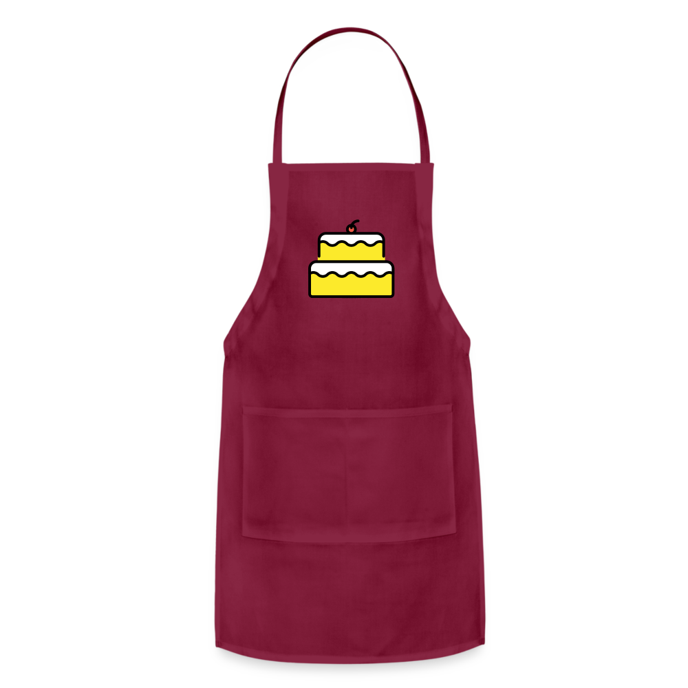 Customizable Birthday Cake Moji Adjustable Apron - Emoji.Express - burgundy
