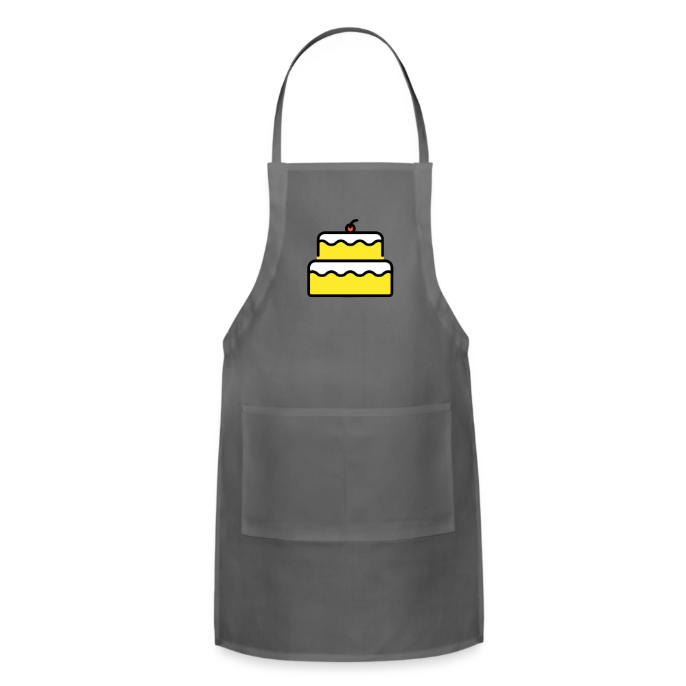 Customizable Birthday Cake Moji Adjustable Apron - Emoji.Express - charcoal