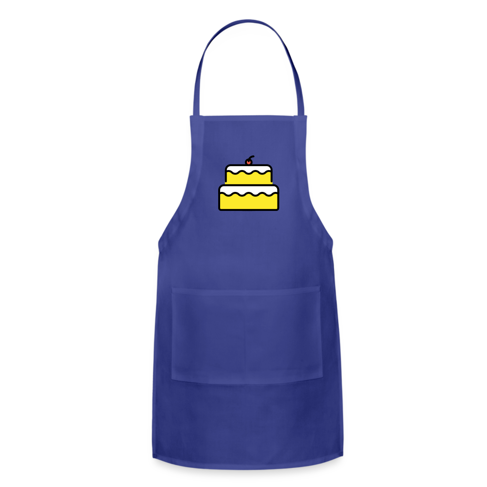 Customizable Birthday Cake Moji Adjustable Apron - Emoji.Express - royal blue