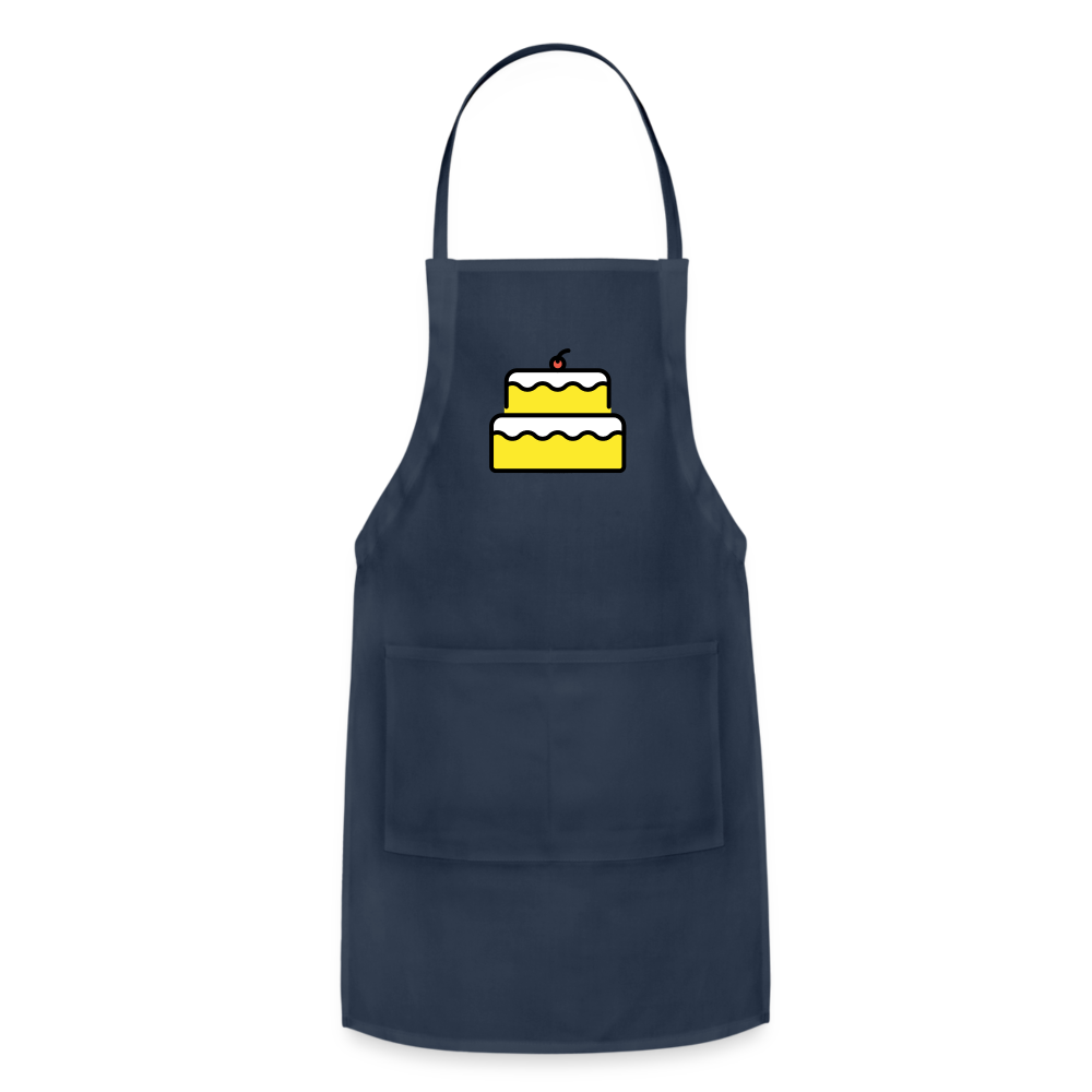 Customizable Birthday Cake Moji Adjustable Apron - Emoji.Express - navy
