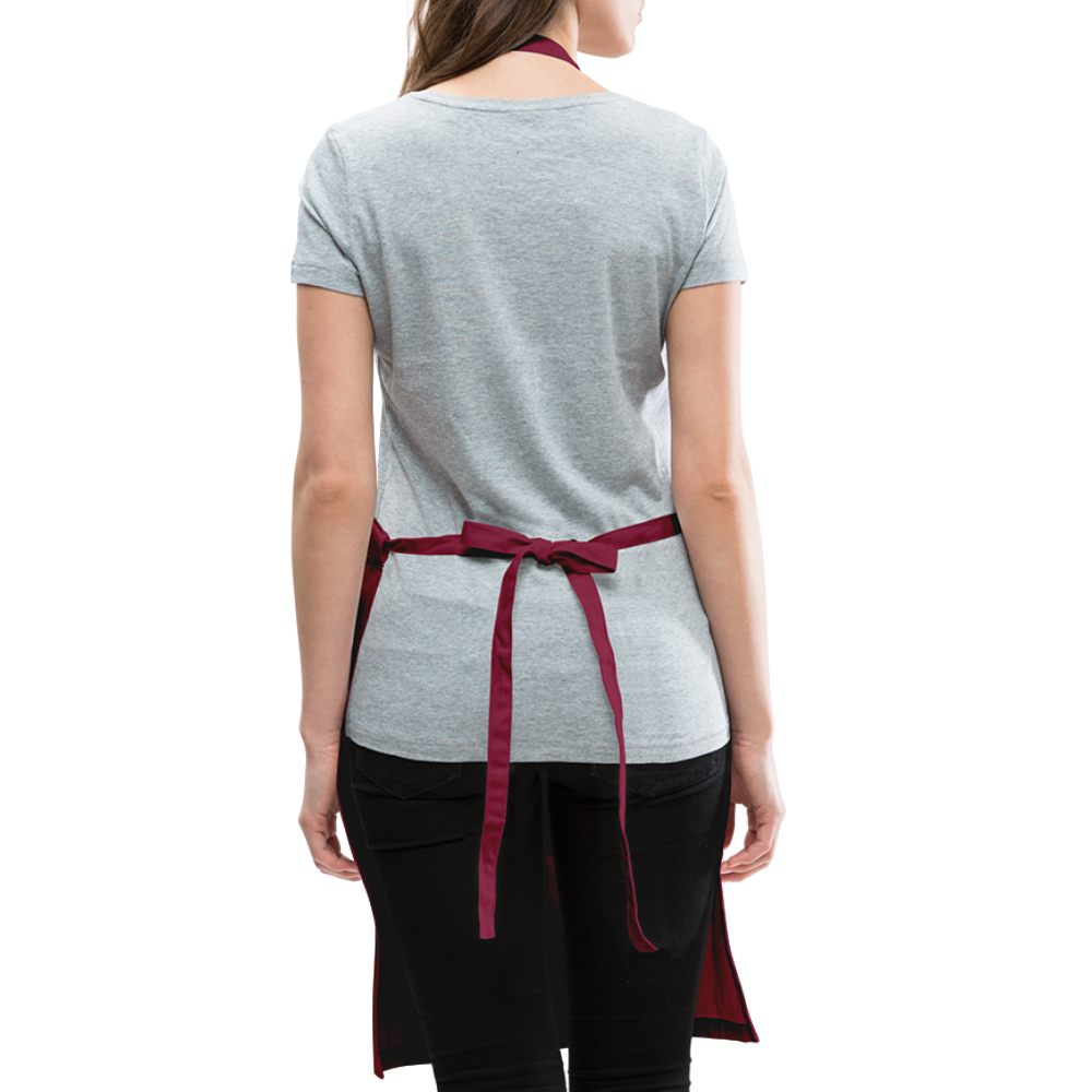 Customizable Emoji Expression: Grill Master Fork with Knife and Plate and Veggie Moji Adjustable Apron - Emoji.Expression - burgundy