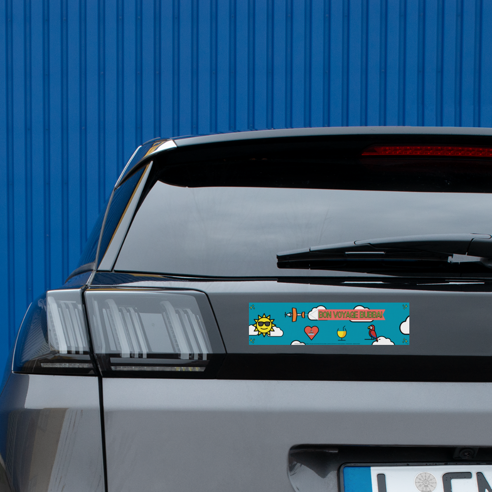Emoji Expression: Bon Voyage Bubba Moji Bumper Sticker - Emoji.Express - white matte