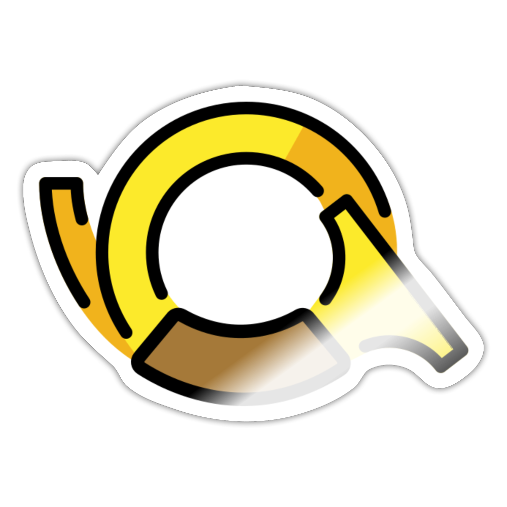 Postal Horn Moji Sticker - Emoji.Express - white glossy
