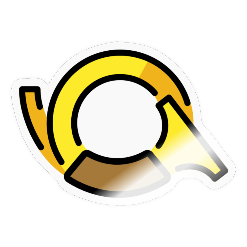 Postal Horn Moji Sticker - Emoji.Express - transparent glossy