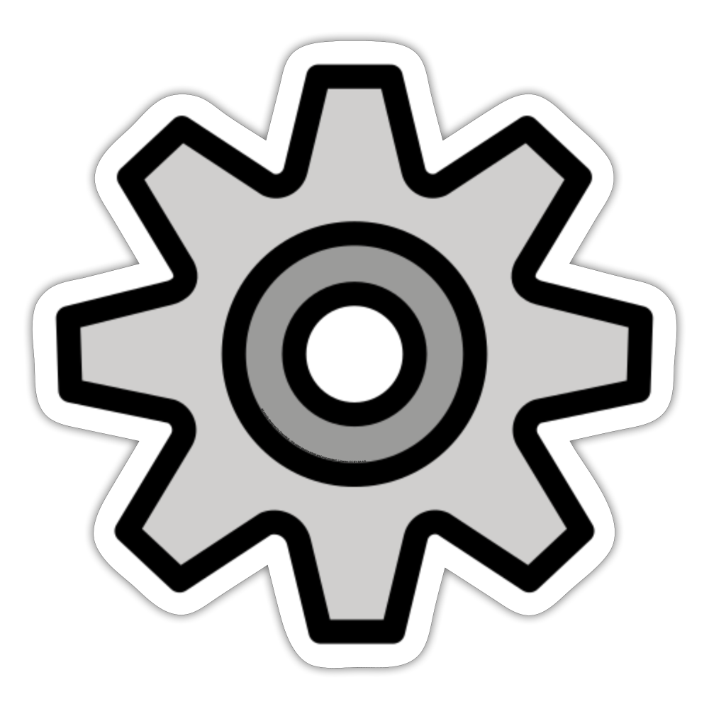 Gear Moji Sticker - Emoji.Express - white matte