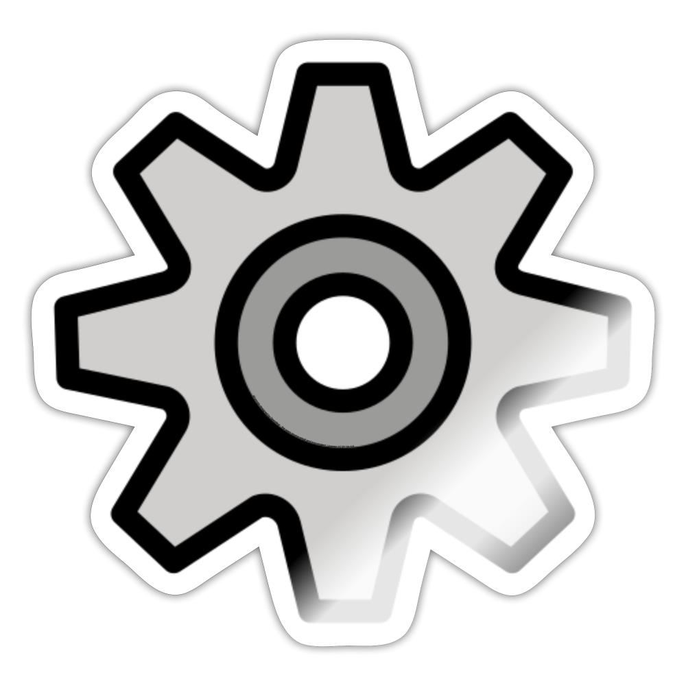 Gear Moji Sticker - Emoji.Express - white glossy