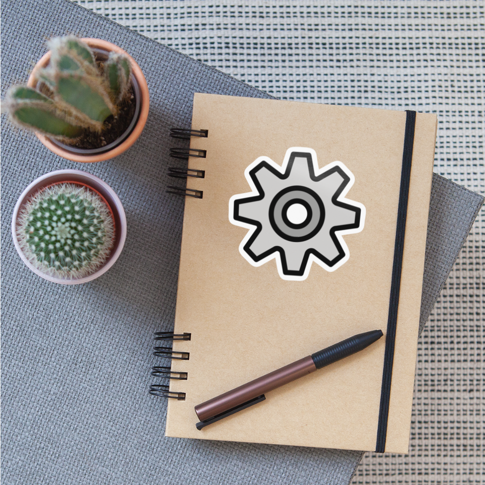 Gear Moji Sticker - Emoji.Express - white glossy