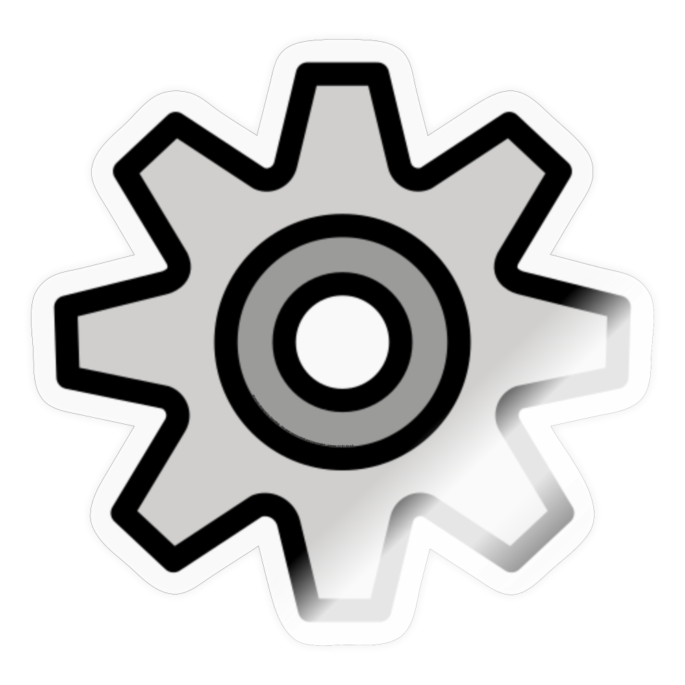 Gear Moji Sticker - Emoji.Express - transparent glossy