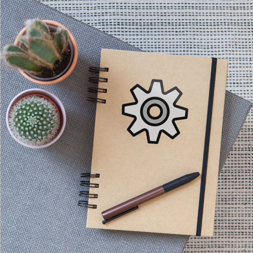 Gear Moji Sticker - Emoji.Express - transparent glossy