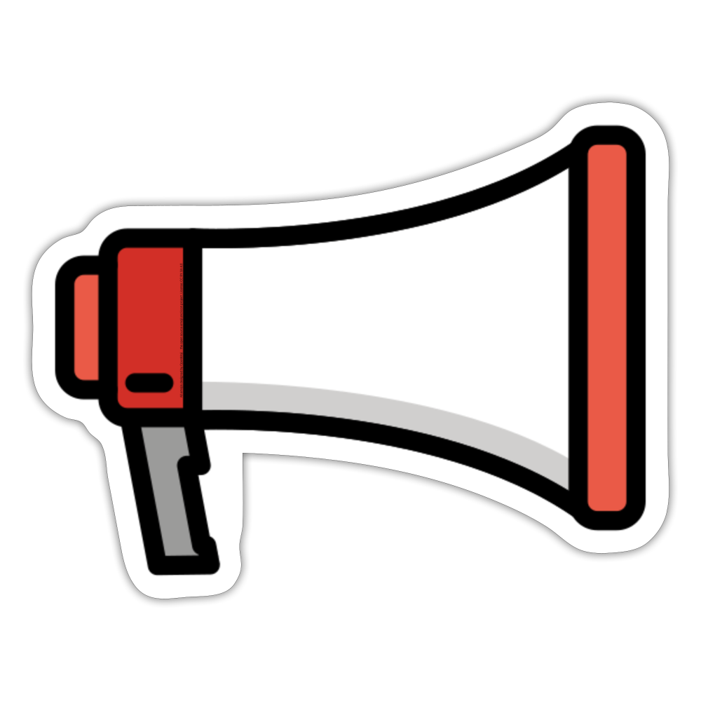 Megaphone Moji Sticker - Emoji.Express - white matte