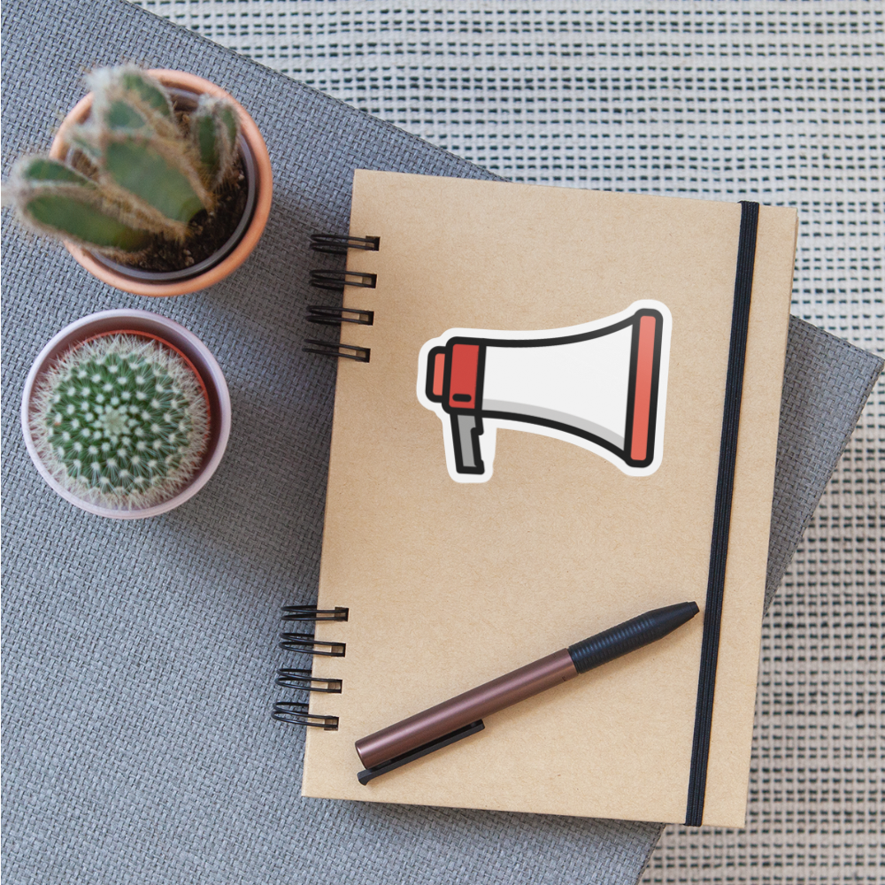 Megaphone Moji Sticker - Emoji.Express - white matte