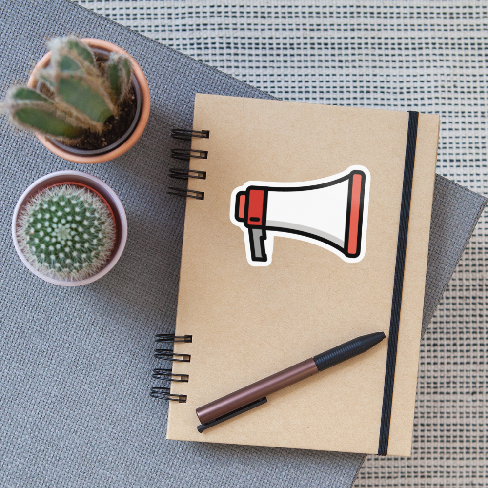 Megaphone Moji Sticker - Emoji.Express - white glossy