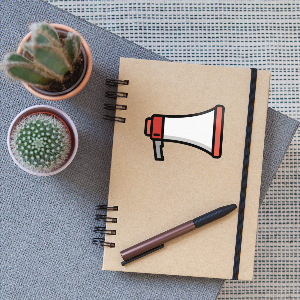 Megaphone Moji Sticker - Emoji.Express - transparent glossy