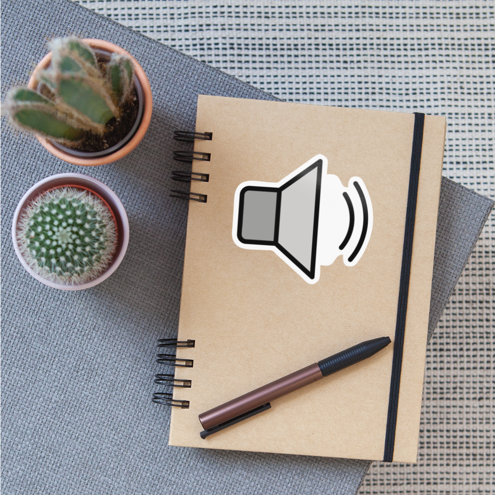 Speaker Medium Volume Moji Sticker - Emoji.Express - white glossy