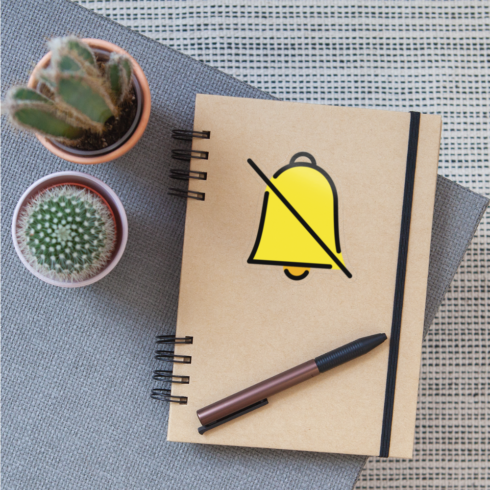 Bell with Slash Moji Sticker - Emoji.Express - transparent glossy