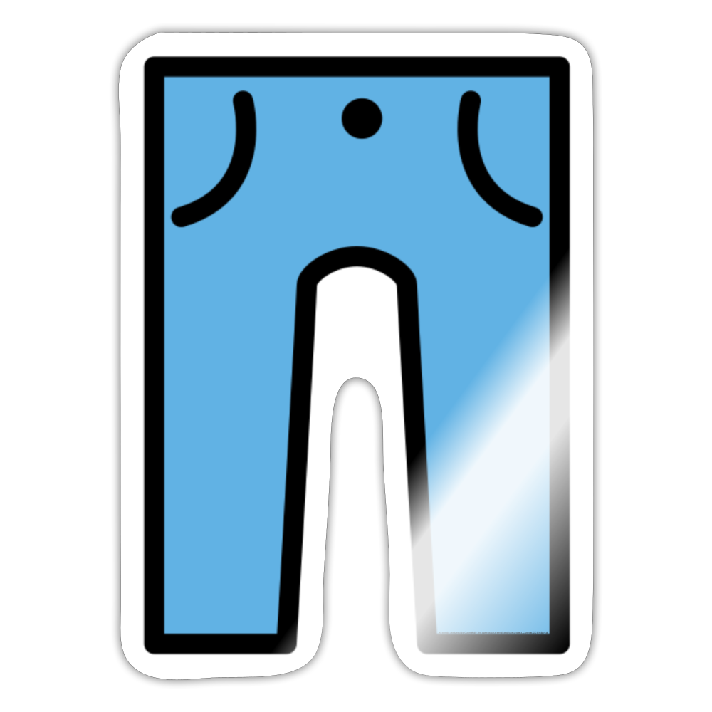 Jeans Moji Sticker - Emoji.Express - white glossy