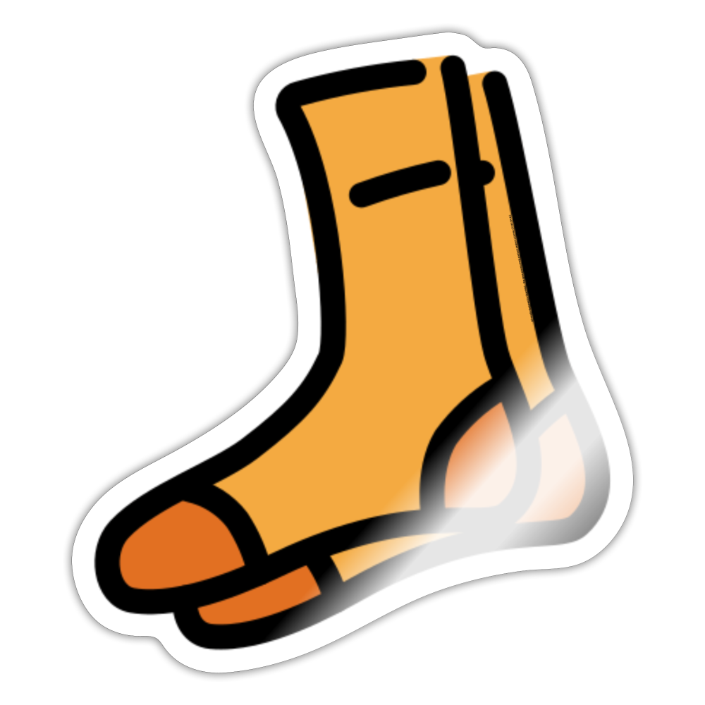 Socks Moji Sticker - Emoji.Express - white glossy