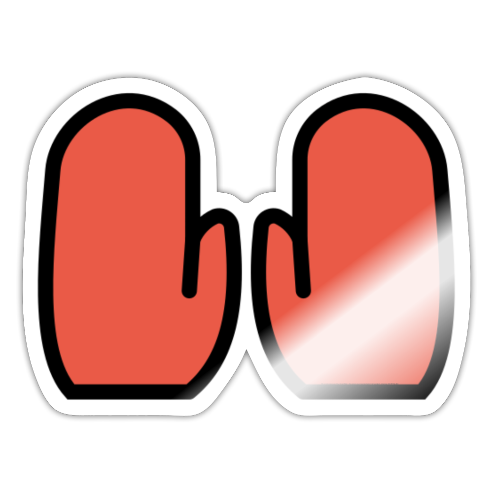 Gloves Moji Sticker - Emoji.Express - white glossy