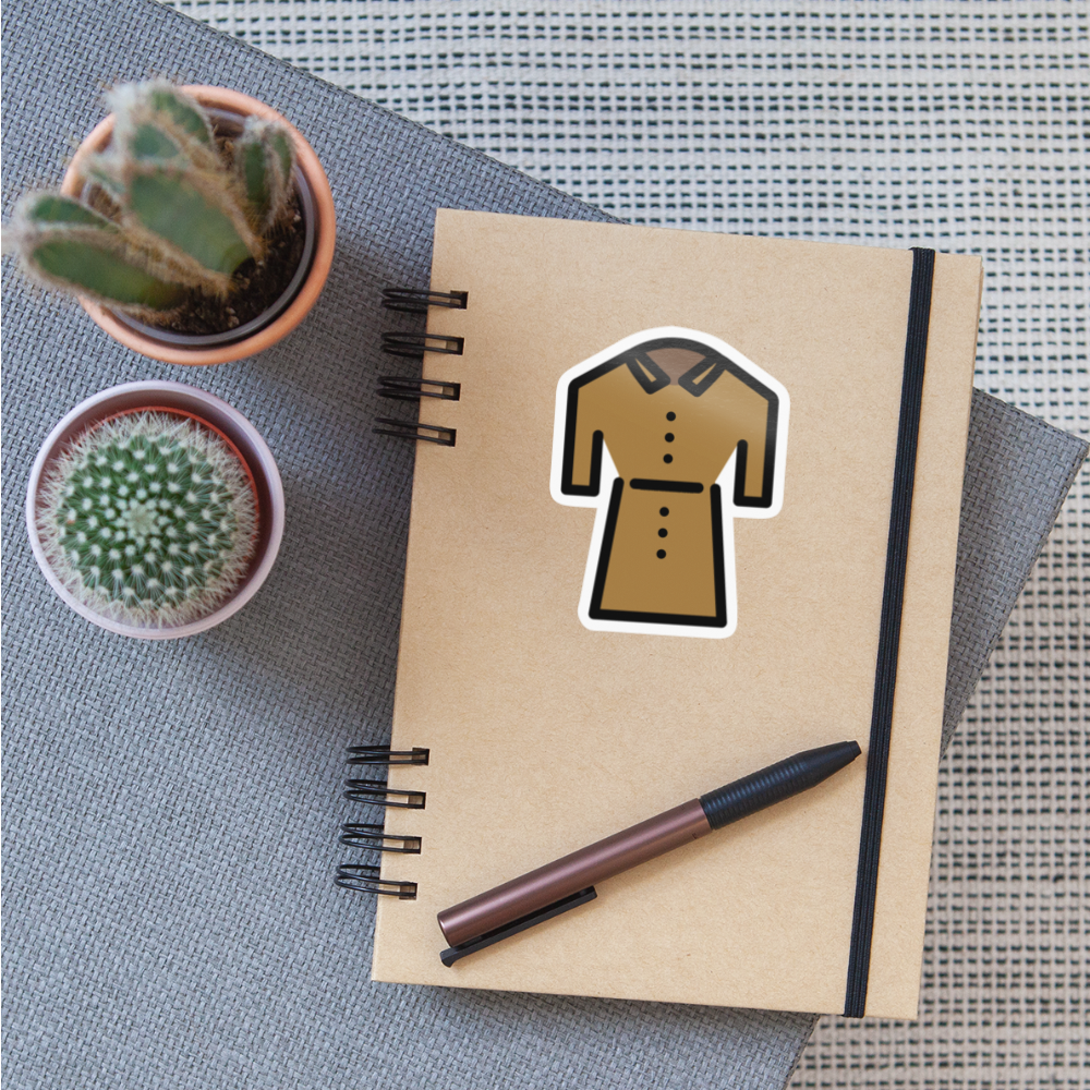Coat Moji Sticker - Emoji.Express - white glossy