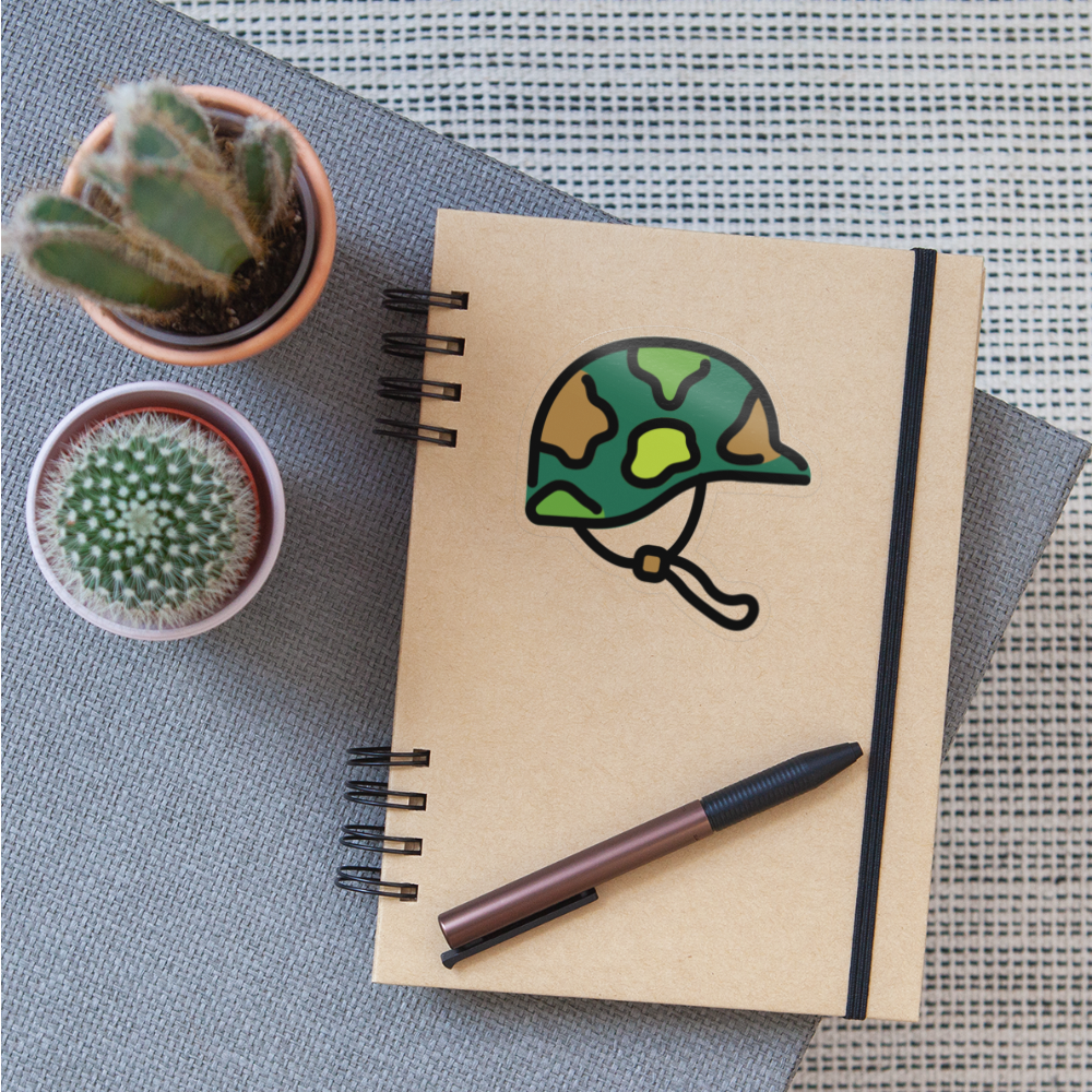 Military Helmet Moji Sticker - Emoji.Express - transparent glossy