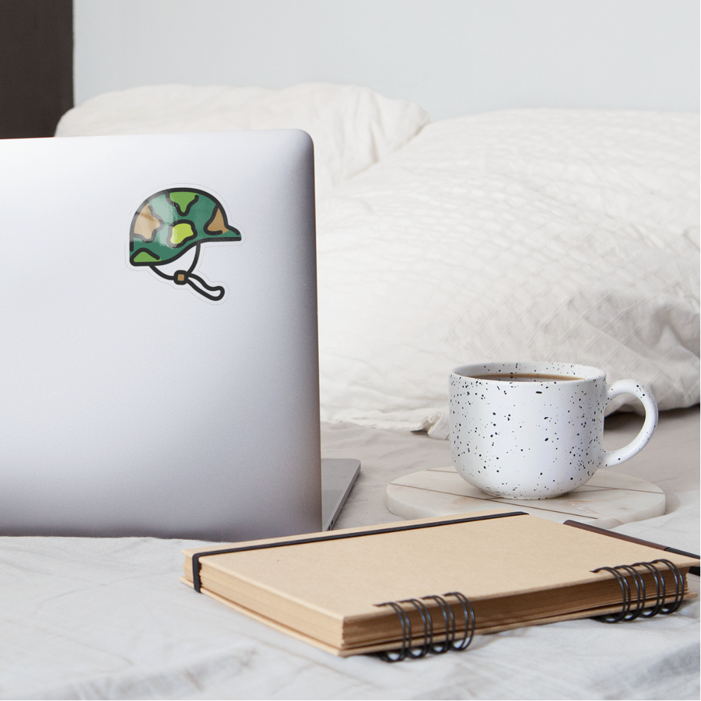 Military Helmet Moji Sticker - Emoji.Express - transparent glossy