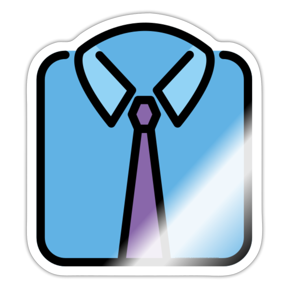 Necktie Moji Sticker - Emoji.Express - white glossy