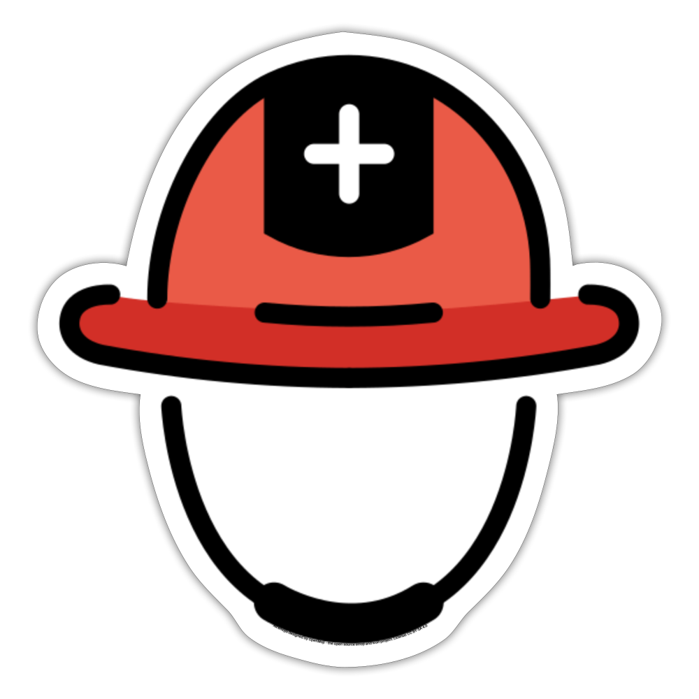 Rescue Worker's Helmet Moji Sticker - Emoji.Express - white matte