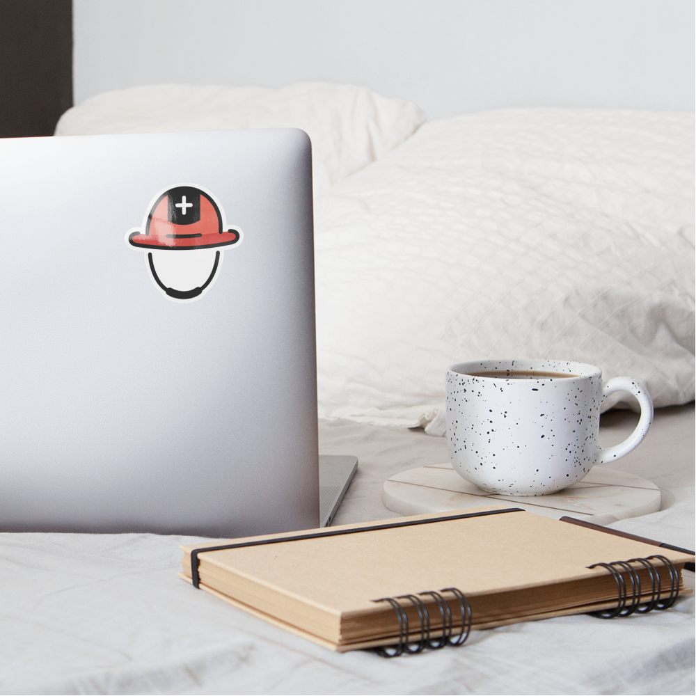 Rescue Worker's Helmet Moji Sticker - Emoji.Express - white glossy