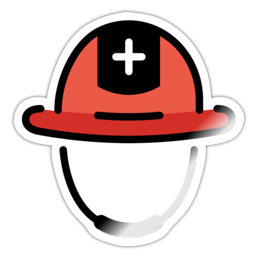 Rescue Worker's Helmet Moji Sticker - Emoji.Express - white glossy