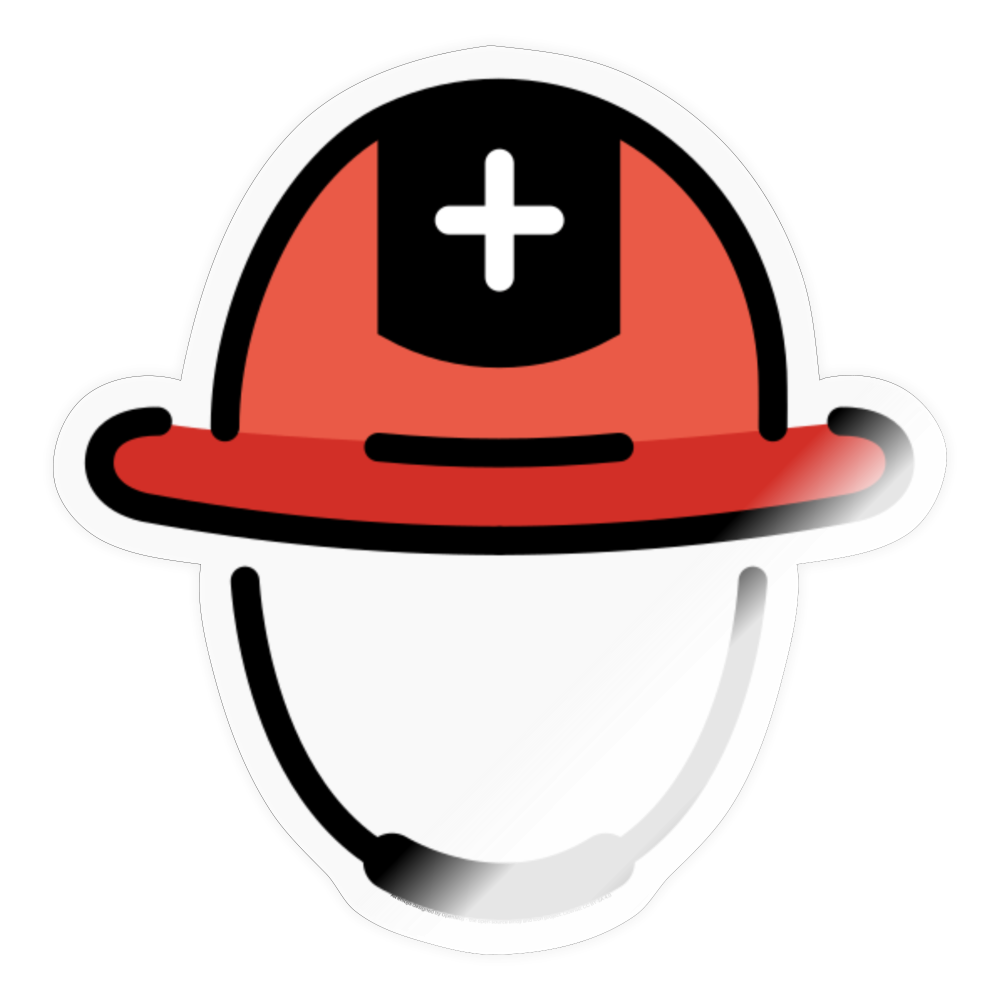 Rescue Worker's Helmet Moji Sticker - Emoji.Express - transparent glossy